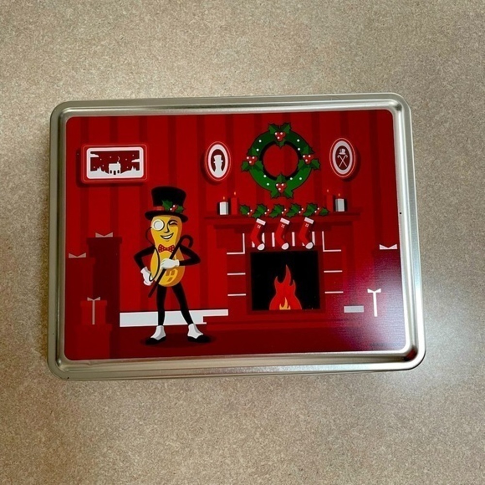 Planters Mr Peanut vintage Christmas Tin